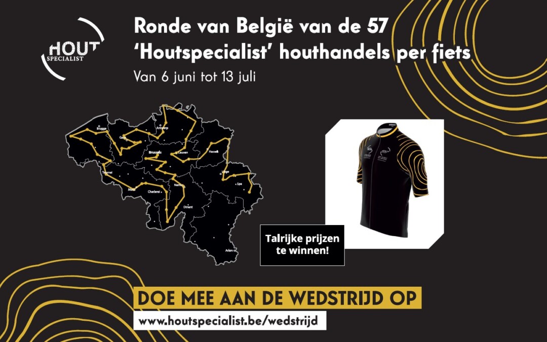 Ronde van België van de 57 houthandels met het label ‘Houtspecialist’ per fiets